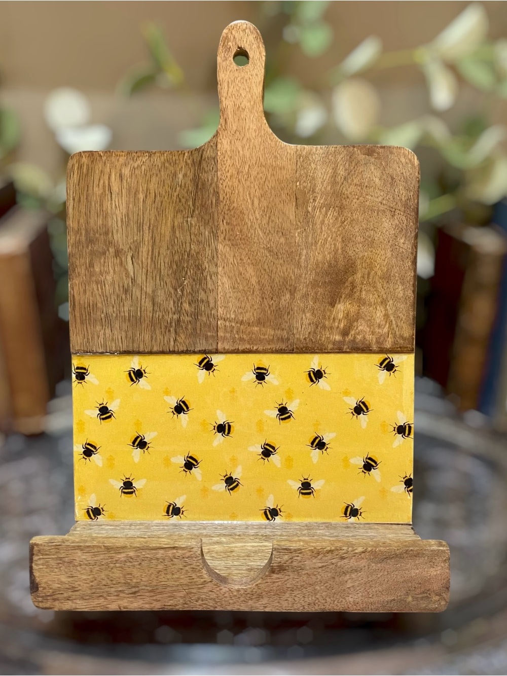 Vintage Recipe Book Holder Wood Stand Bees Easel Design